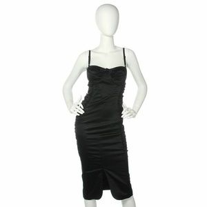 D&G Black Ruched Bustier Dress, Size 38/2